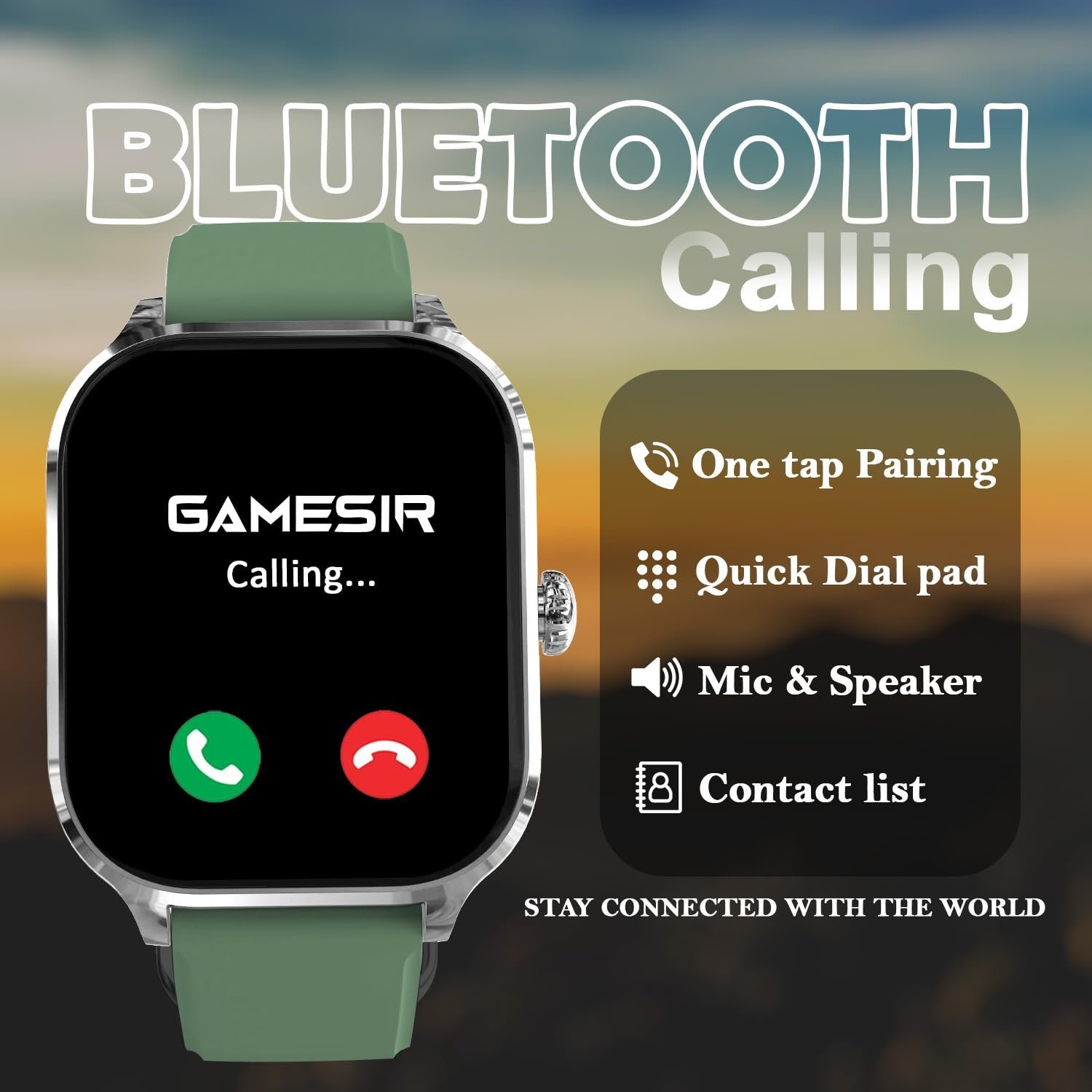 GameSir H18 Pro Smartwatch with Long Battery Life, 2.01" High-Resolution Screen, Bluetooth Calling, IP68 Waterproof, TFT Display, Luxury Design for Men & Women (Light Green) - Image 6