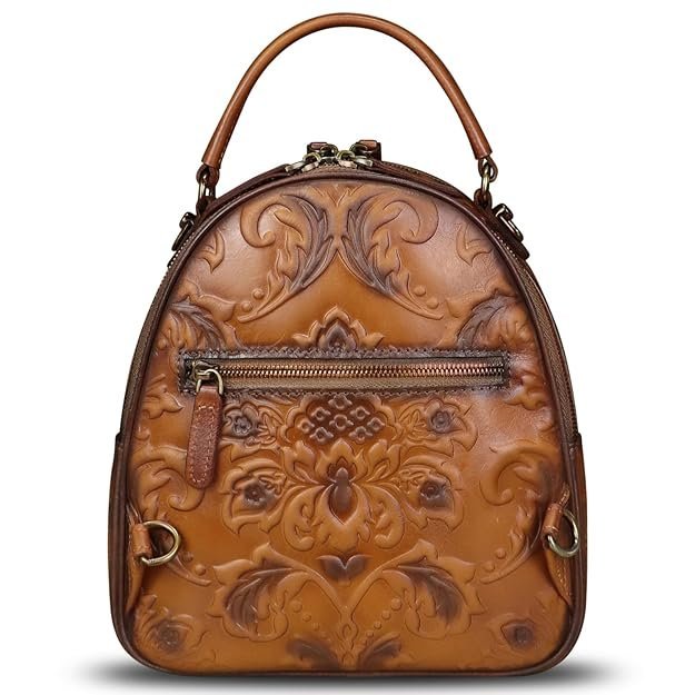Genuine Leather Purses and Handbags for Women Shoulder Bag Embossed Leather Backpack Purse Crossbody Satchel with Strap - Image 5