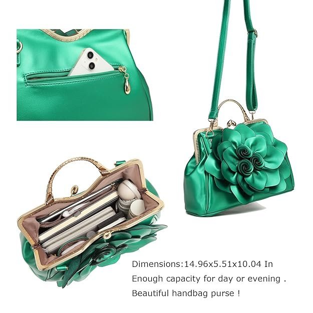 SUNROLAN Women's Evening Clutches Handbags Formal Party Wallets Wedding Purses Wristlets Ethnic Totes Satchel - Image 2