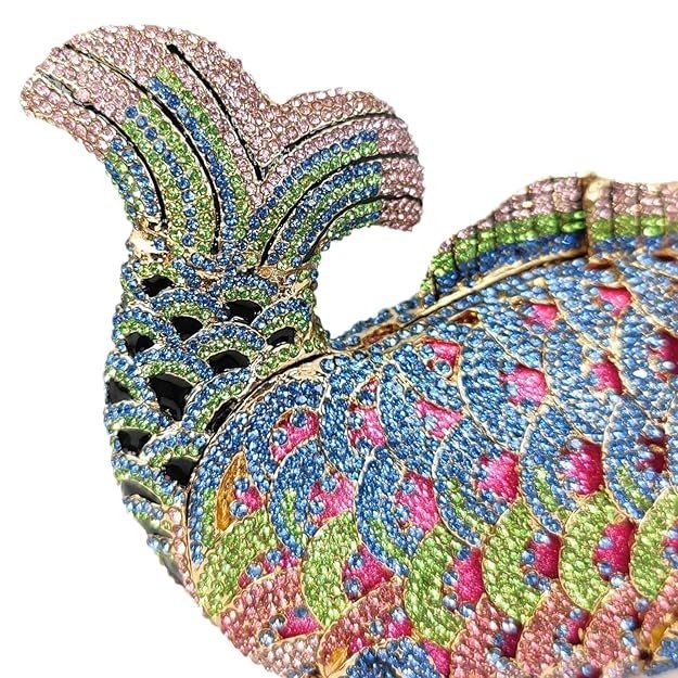 Boutique De FGG Lovely Mini Fish Rhinestones Handbags Minaudiere Crystal Clutch - Image 2